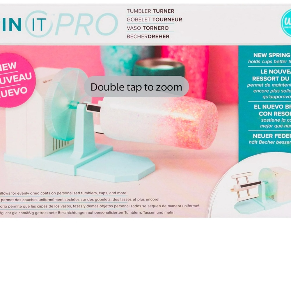 Spin it pro Tumbler Turner - White and Aqua